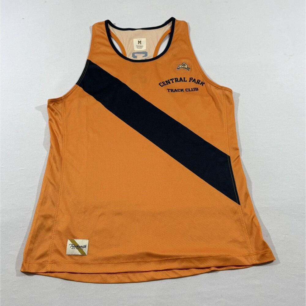 Tracksmith Orange Central Park Club Singlet Tank Top Womens Running Track Sz M